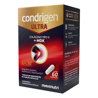 Condrigen Ultra colágeno tipo 2 (UC-II), magnésio quelato, vitamina D3 e vitamina K2-7 Tipo 2+mdk 60 Cáps Maxinutri