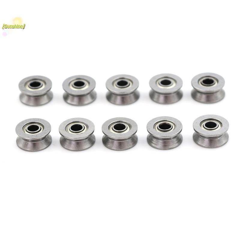 [Sunshine] 10pcs HCS Deep V Groove Selado Linha Guia Tra Polia Rolamento De Esferas 3 * 12 * 4mm [Novo]