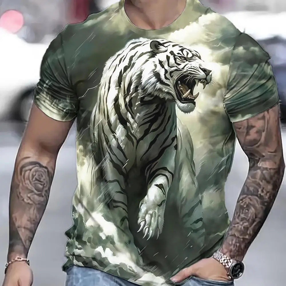 Camisa Masculina Impressa Em 3D , Camiseta De Manga Curta De Verão , Pulôver Masculino , top Ampliado , Roupas Masculina