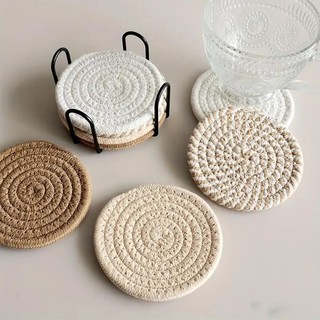 Porta-copos Redondo, Conjunto de 8 Peças, Porta-copos Absorvente de Não-Tecido, Sousplat para Mesa de Café, Decoração de