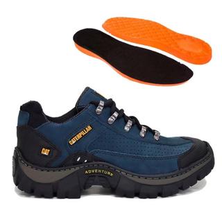 Bote Tenis Caterpillar Masculina Adventure De Couro Nobuck Reforçado Costurado Impermeável Confortável Super Reistente