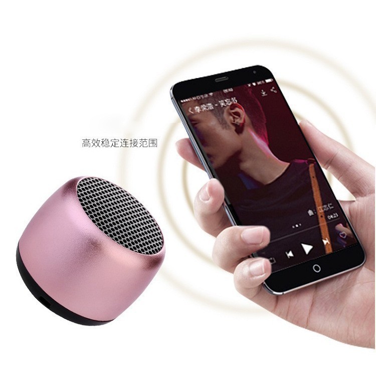 Mini alto-falante pequeno sem fio Bluetooth baixo pequeno canhão de aço alto-falante portátil ao ar livre