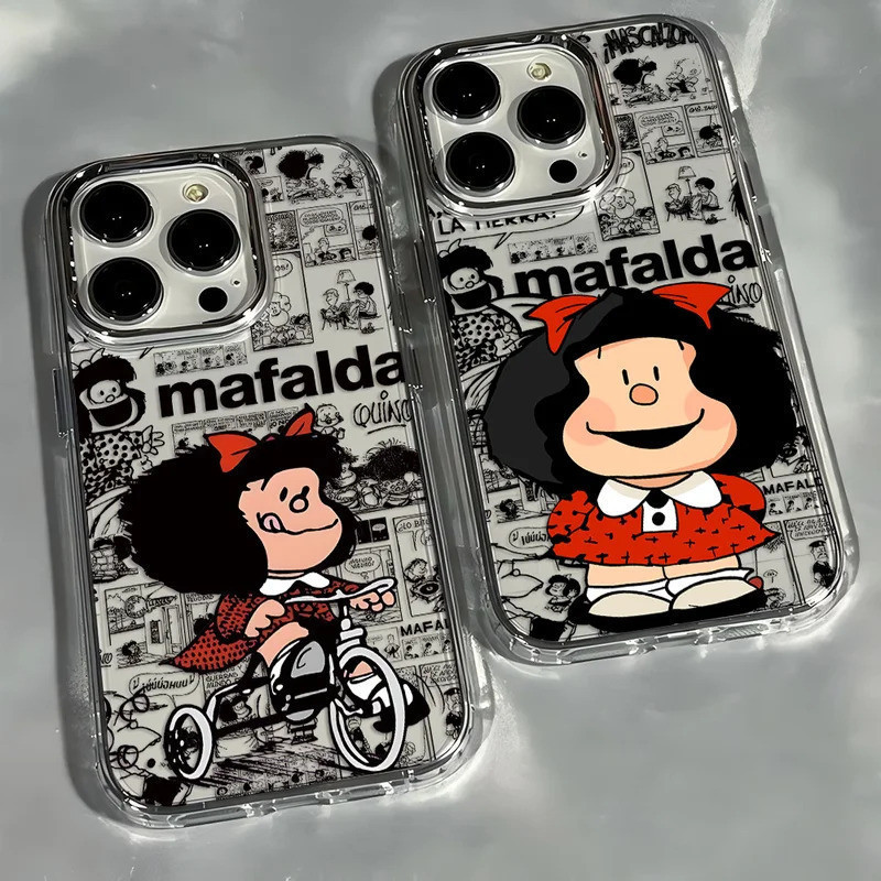 Capa de Telefone Fofa M-Mafaldas para Samsung Galaxy A73 A16 A06 A35 A55 A25 A05S A15 A56 A54 A36 A34 A24 A26