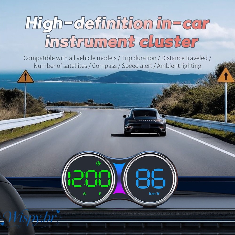 Novo Visor HUD Head-Up Display com Mostrador Duplo de Velocidade Alternância entre KM e MPH
