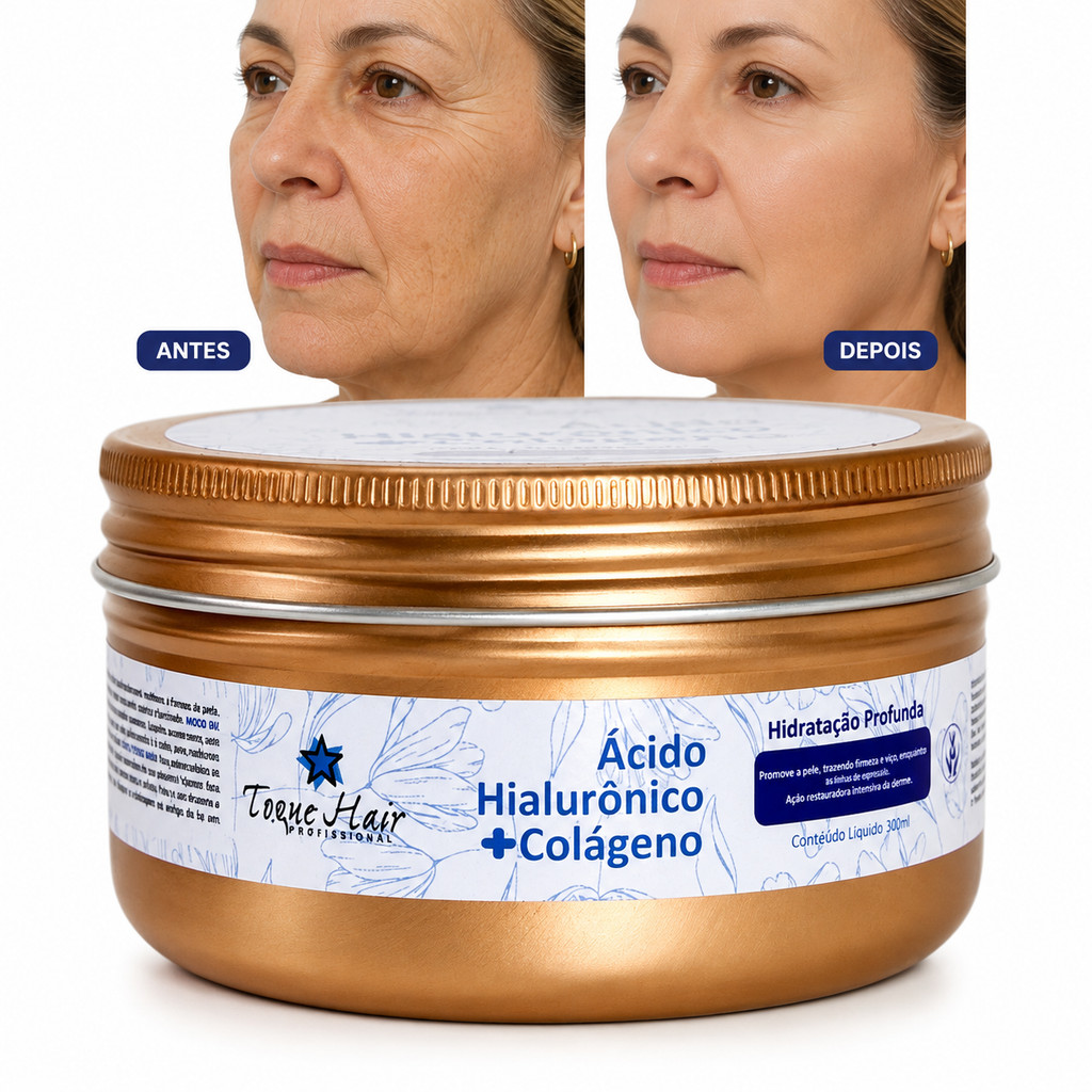 Ácido Hialurônico com Colágeno Creme Facial Firma a Pele e Rejuvenesce Anti Rugas Hidrata
