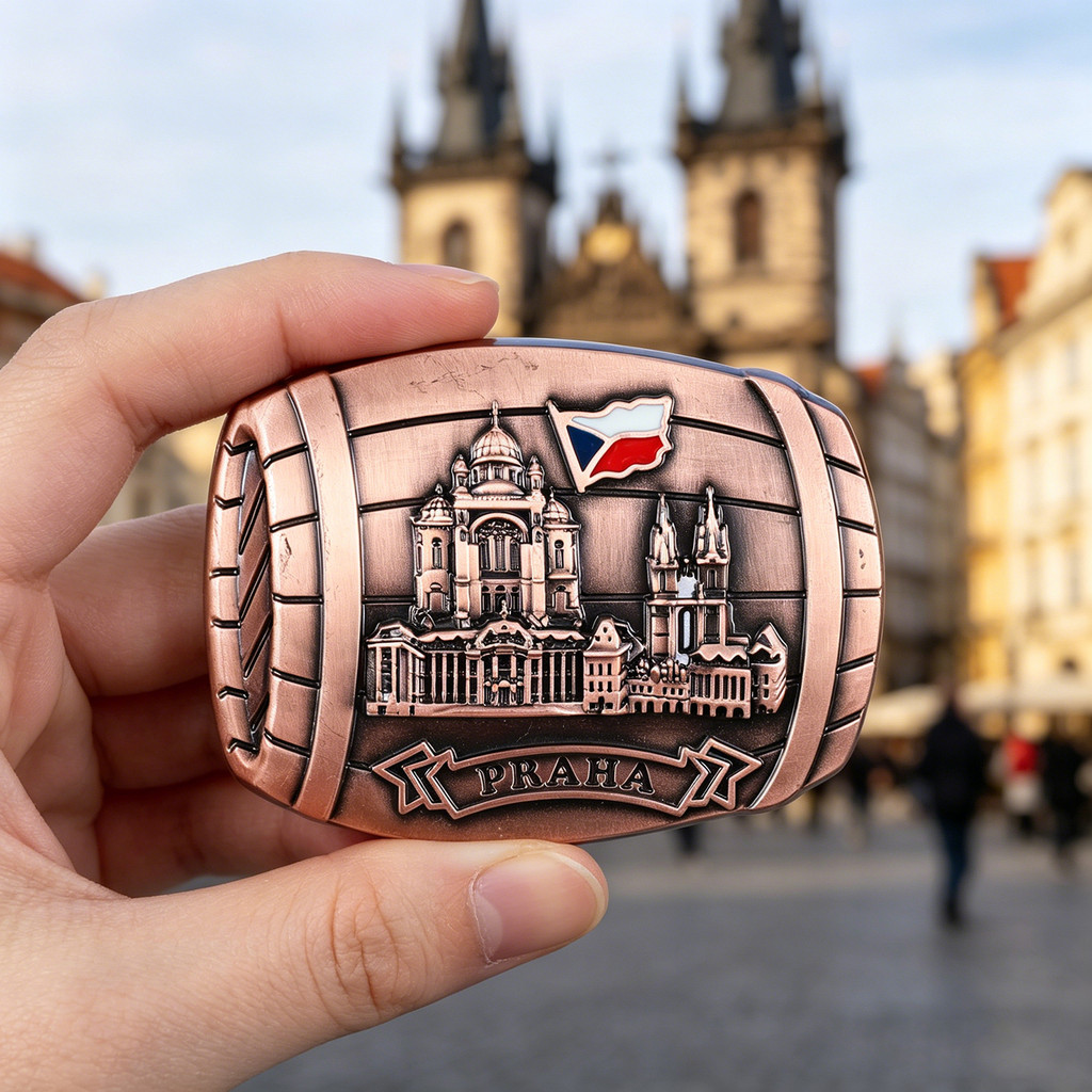 Praha Checa Praha Retro Barril de Vinho Em Relevo Adesivos de Geladeira Marco Edifício Lembranças Turísticas Adesivos de