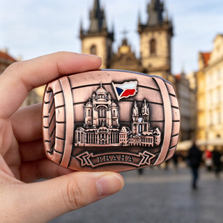Praha Checa Praha Retro Barril de Vinho Em Relevo Adesivos de Geladeira Marco Edifício Lembranças Turísticas Adesivos de