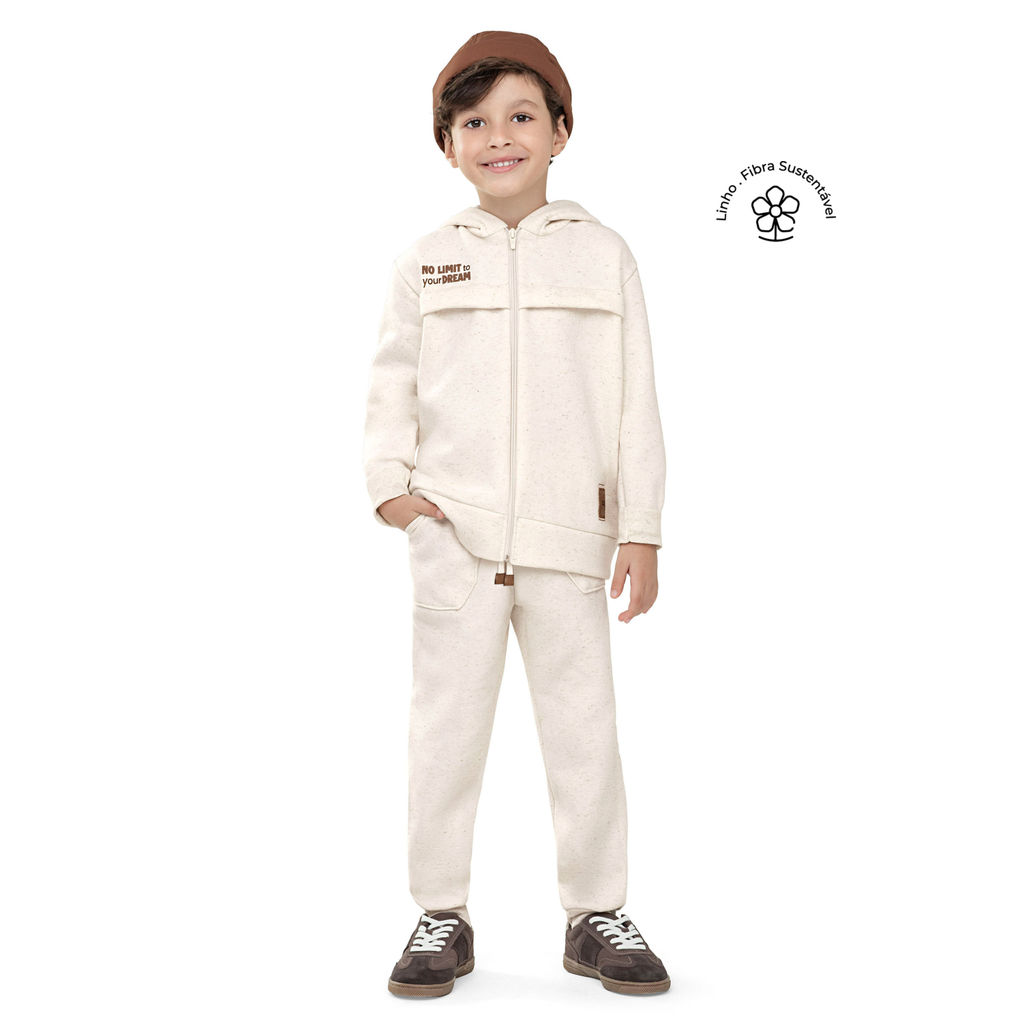 Conjunto Infantil Menino Moletom Linho Colorittá Bege