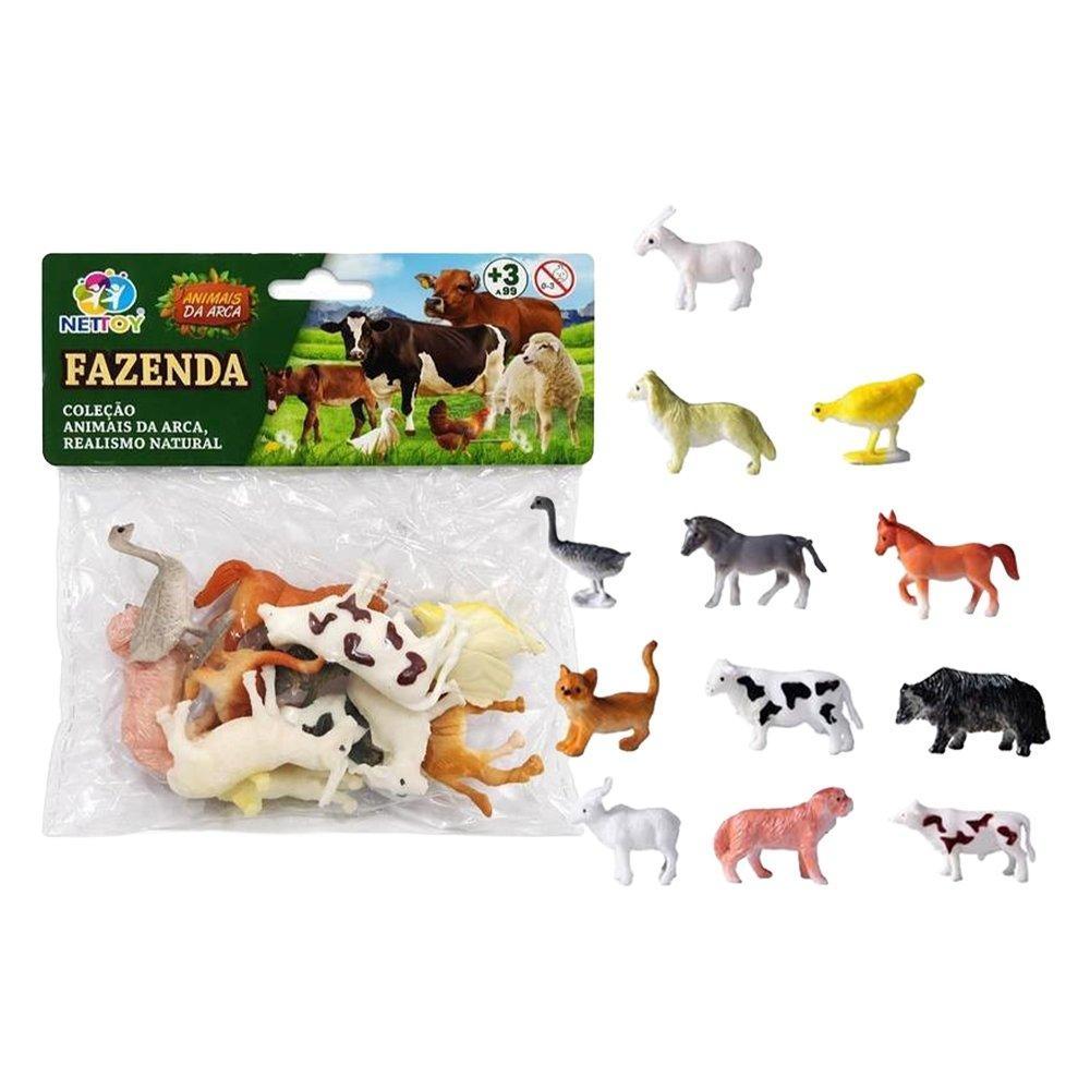 Conjunto Educativo Nettoy Animais da Fazenda 12 Peças