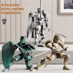 Boneco Cavaleiro Medieval 5ª Geração articulado montagem deco mesa anti-stress presente menino