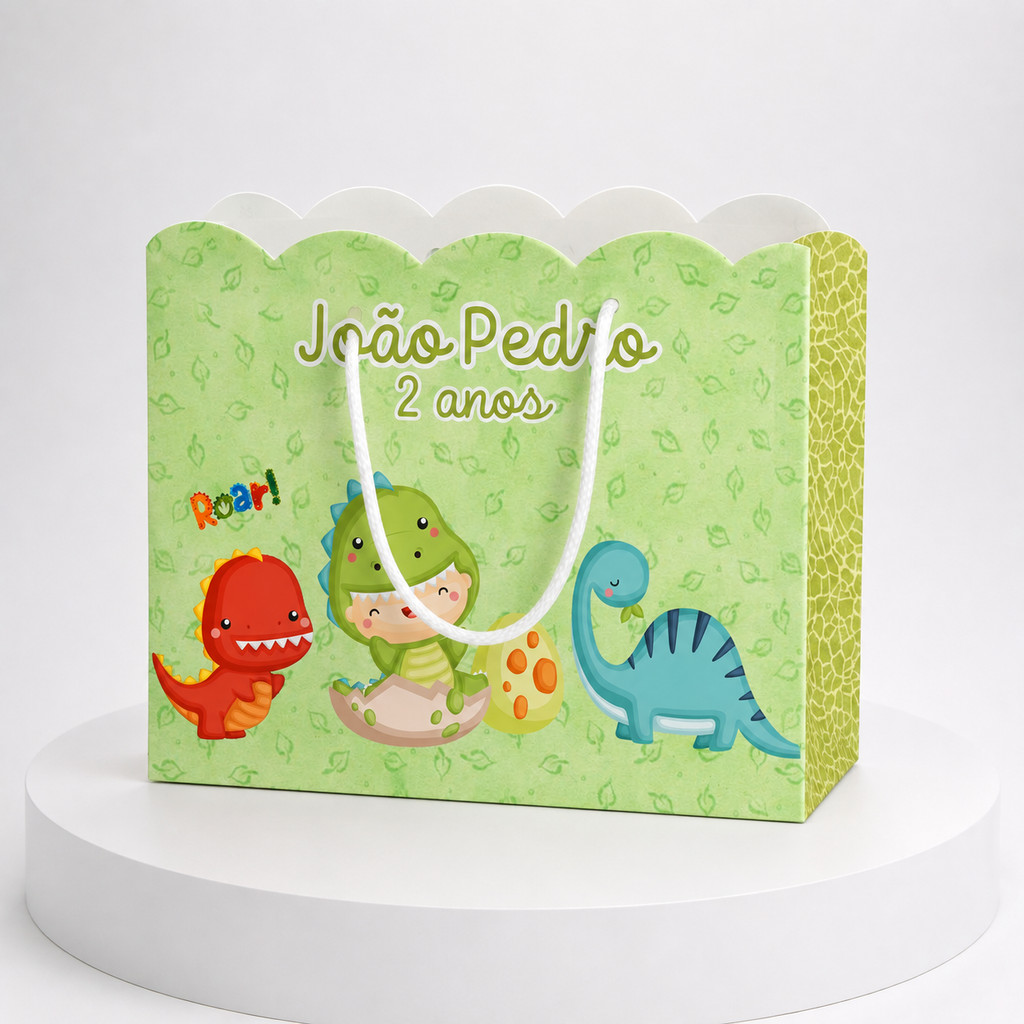 Sacolinhas Personalizadas Festa Aniversario Dinossauro Baby sacola surpresa Pegue e Monte Personalizadas Lembrancinhas