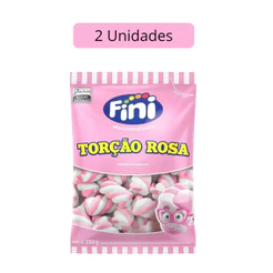 Kit 2 Pacotes de Marshmallow Torção Rosa 250g Fini