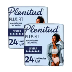 Kit 2 Roupa Íntima Plenitud Plus Unissex Tamanho P/M 24 Unidades Leve Mais Por Menos