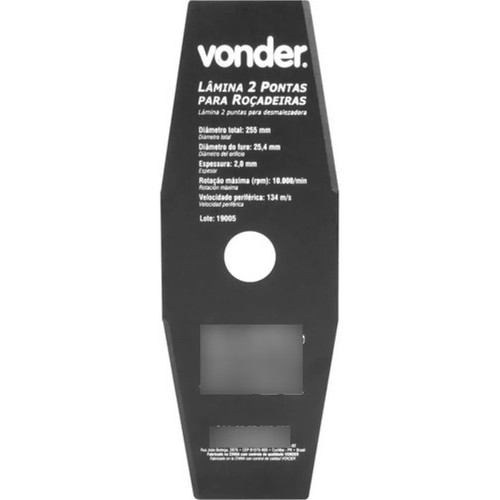 Lâmina 2 Pontas 255mm para Roçadeiras VONDER