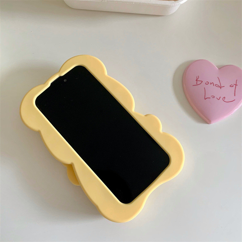 13 gota 12 urso chassi tridimensional óculos Apple mão adequada Anti-pequeno amarelo dos desenhos animados 1615promaxiph