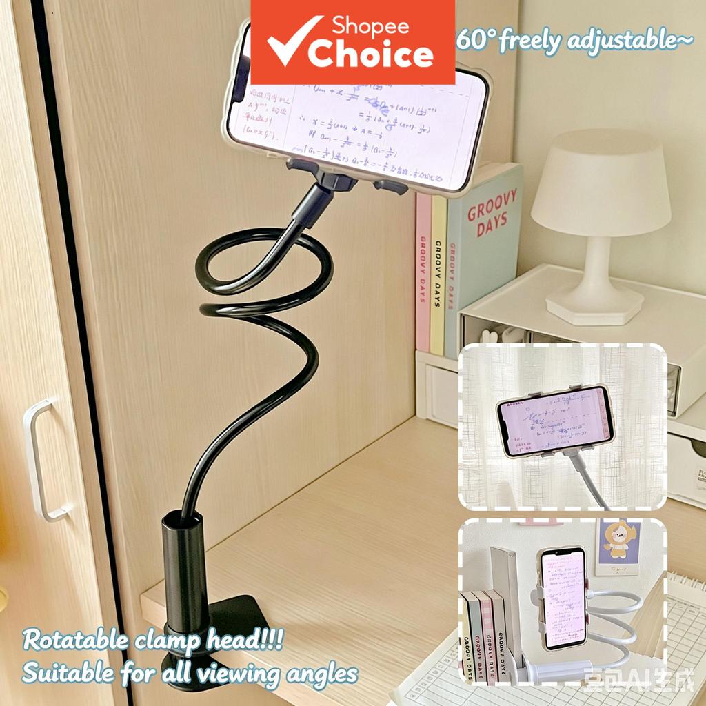 Suporte de Celular com Pescoço de Ganso Clip-On 360° Ajustável – Suporte Preguiçoso para Cama, Mesa e Estudo – Para