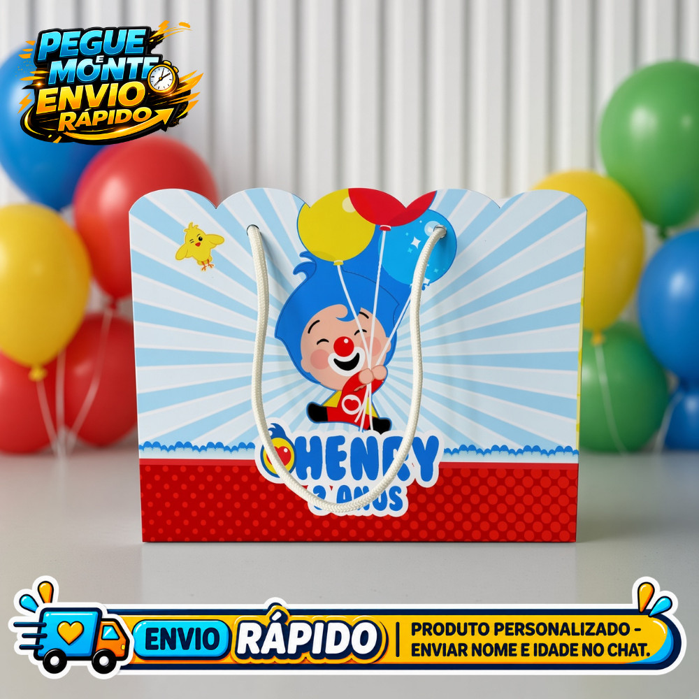 Sacolinha Personalizada Palhaço Heroi Lembrancinha de Festa Infantil Aniversário Sacola Surpresa