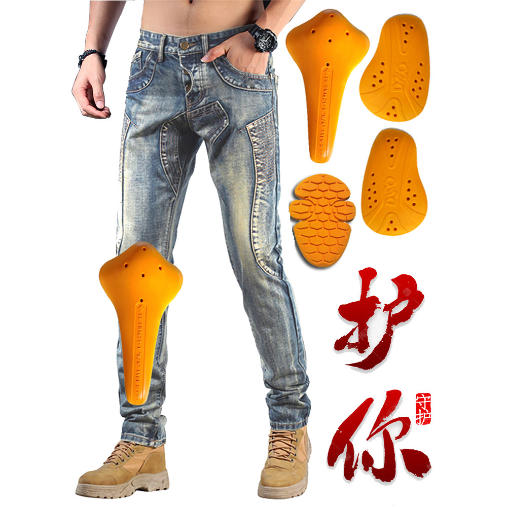Calças de proteção para motocicleta ciclismo Retro Jeans masculino motocicleta resistente a choques à prova de vento cal