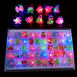 20/50pcs Anéis De Iluminação Dedo De Desenho Animado LED Luzes Coloridas Intermitentes Brinquedos Para Adultos E Criança