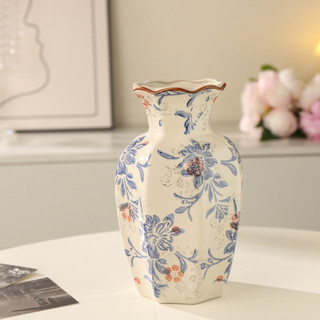 Novo estilo chinês pêndulo de alta qualidade azul branco Retro cerâmica casa vaso azul branco porcelana sala estar arran