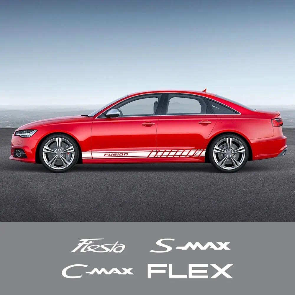 2 Pçs Adesivo Lateral Do Carro Para Ford Cs MAX Expedição Fiesta FIGO FLEX Fusion GALAXY GT KA RANGER Raptor TRANSIT Ace