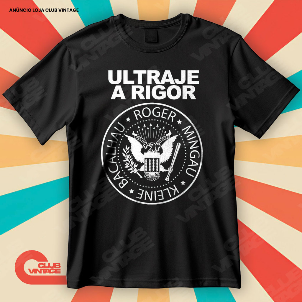 Camiseta Ultraje a Rigor Roger Rock Nacional Blusa Camisa de Rock 100% Algodão