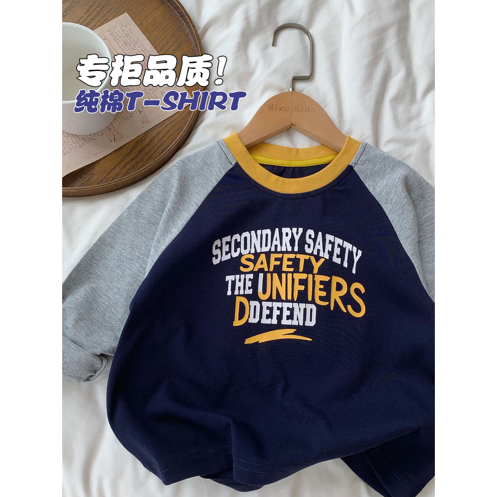 Crianças roupas infantis meninos camiseta de manga comprida estilo Casual americano 2026 primavera outono menino bebê na