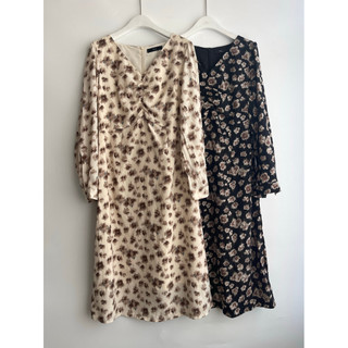 Coreia do sul importado Dongdaemun genuíno pronto estoque roupas femininas 2025 primavera com decote em V vestido Floral