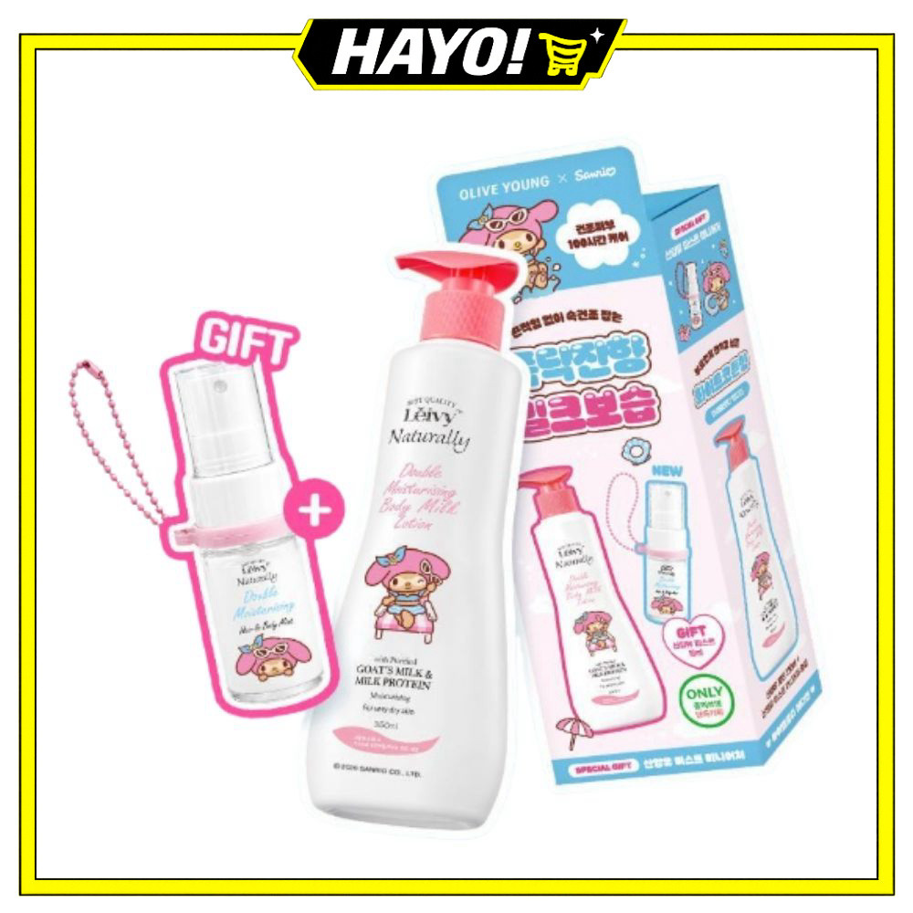 < Leivy > Loção Corporal Dupla Hidratante My Melody Goat's Milk 350ml (+ Névoa)