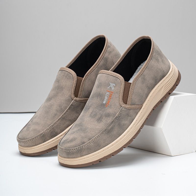 Sapatos de pano casuais de um Pedal sapatos únicos masculinos casuais outono novo estilo de meia-idade sapatos de pai id
