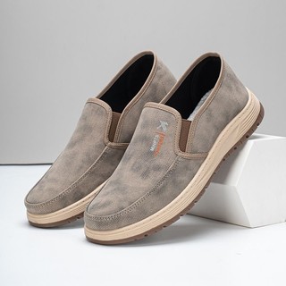 Sapatos de pano casuais de um Pedal sapatos únicos masculinos casuais outono novo estilo de meia-idade sapatos de pai id