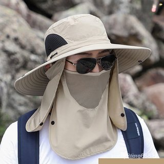 [EL] Chapéu De Sol Com Aba Omnidirecional Para Proteção De Rosto E Pescoço , Grande , Pesca Montanhismo Juvenil Ao Ar Li