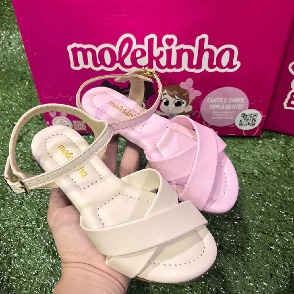 Sandália Infantil Menina Molekinha Rasteira Confortável
