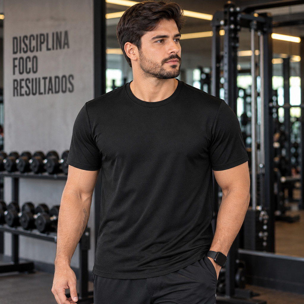Camiseta Masculina Dry Fit Basica Respiravel Confortavel Treino Academia Esportes Corrida