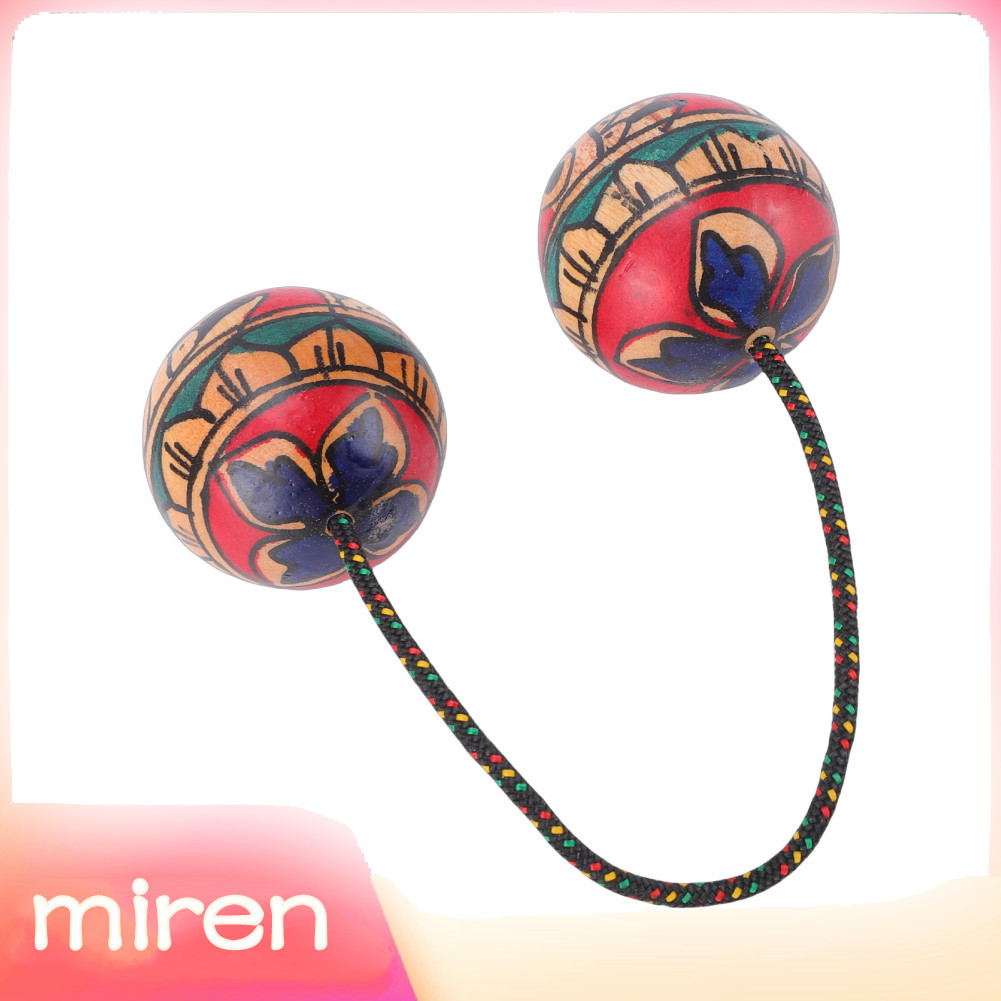 Miren.br Kashaka Wooden Hand Shaker Balls Instrumento de ritmo africano Construção de madeira com núcleo de pêssego