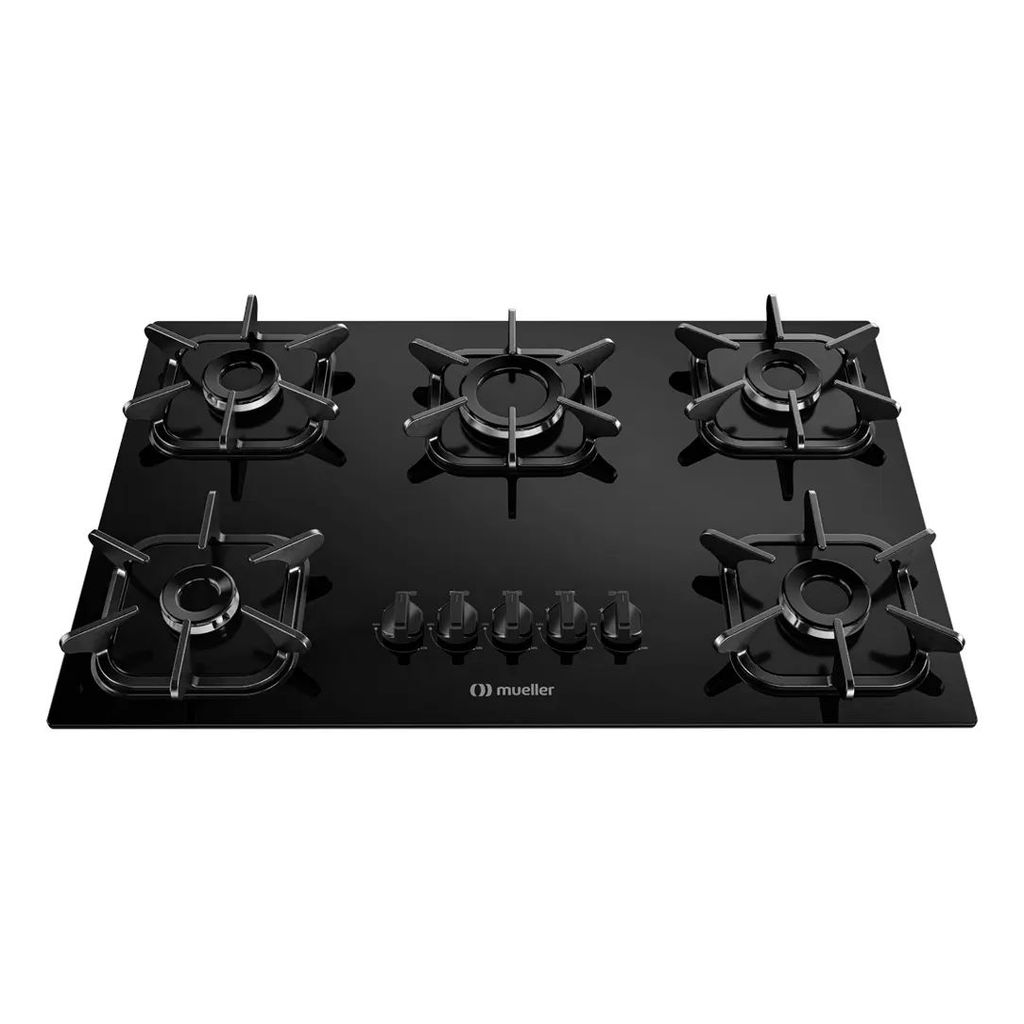 Cooktop Mueller Ultra Chama 5 Bocas Vidro Temperado Preto Bivolt - REEMBALADO
