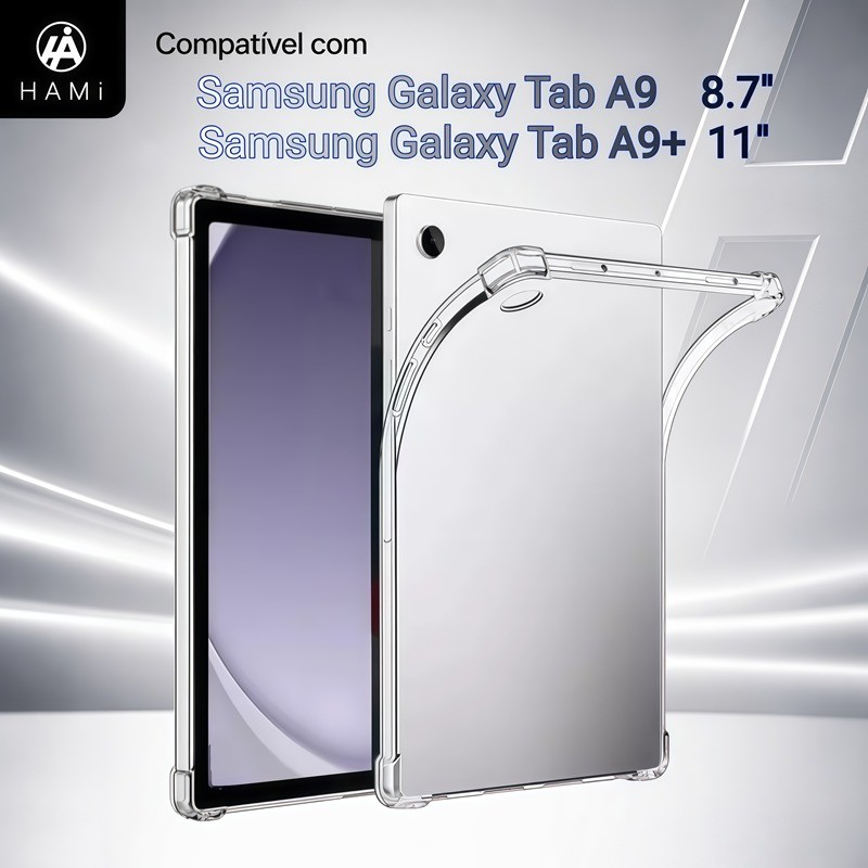 Capa para Samsung Galaxy Tab A9+ 11" e  A9 8.7"- TPU Transparente Air Reforçada Anti Impacto