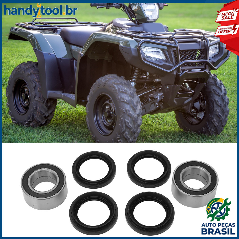 Handytool.br Kit de rolamentos e vedações da roda dianteira ATV, substituição à prova de poeira para TRX 500 650 680