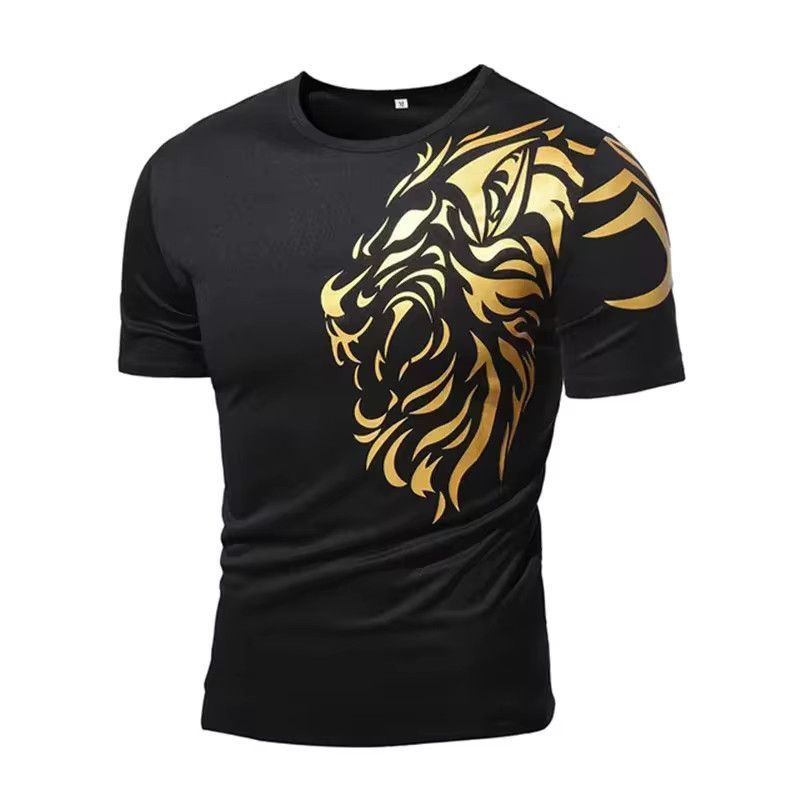 Camiseta masculina Tiger com estampa 3D confortável Casual ao ar livre basquete corrida Top esportivo