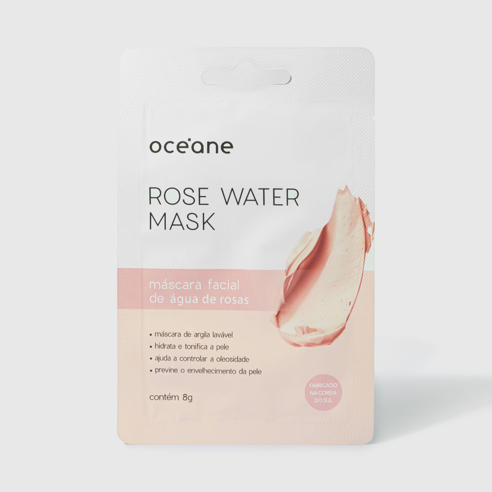 Máscara Facial com Água de Rosas - Rose Water Mask 8g