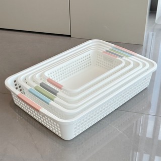Cesta de armazenamento de plástico Desktop lanche arquivo caixa de armazenamento de artigos diversos cesta de armazename