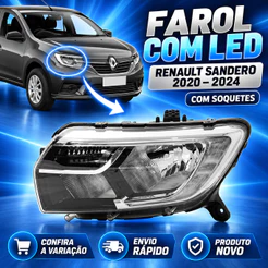 Farol Renault Sandero C/led C/soquetes 2020 2021 2022 2023 2024