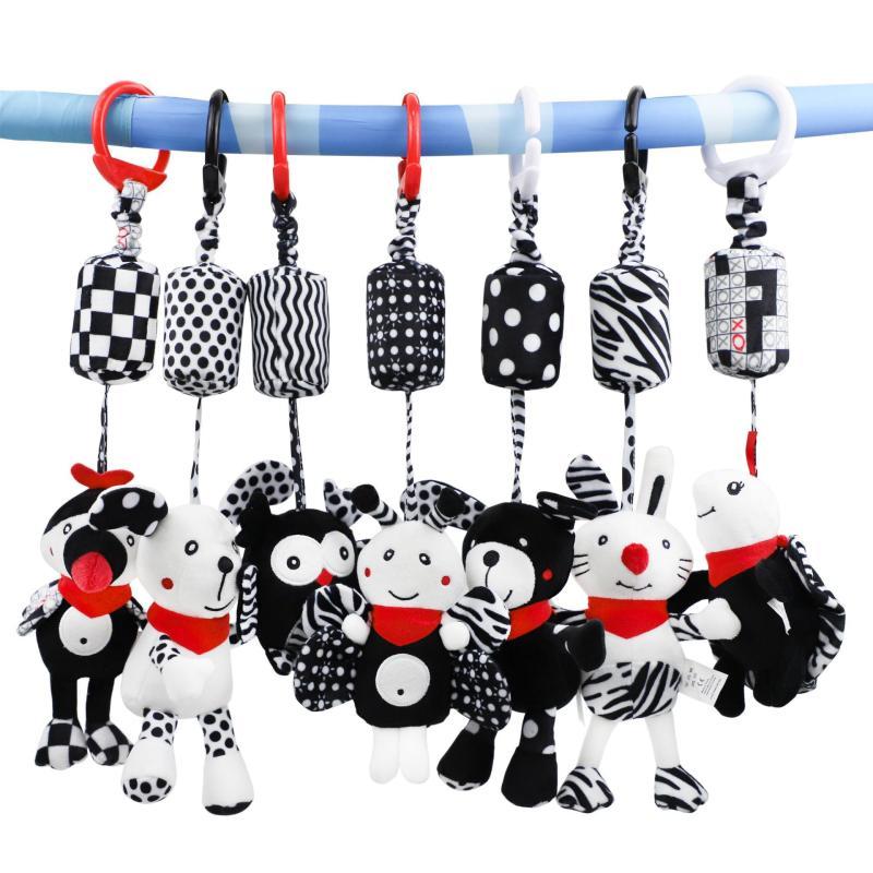 Bebê Sensorial Pendurado Chocalhos Macio Aprendizagem Brinquedo Animais De Pelúcia Carrinho Infantil