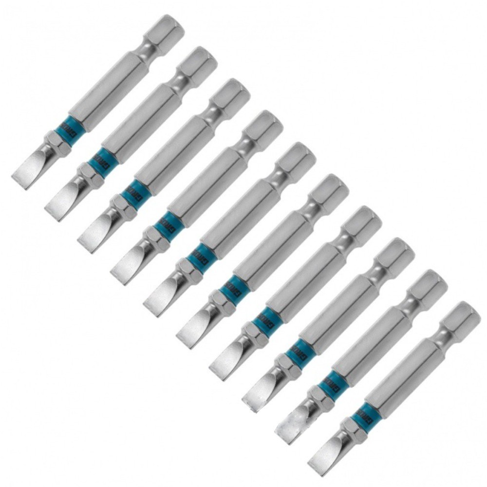 Jogo de bits fenda SL5 1/4" x 50mm com 10 peças - Gross