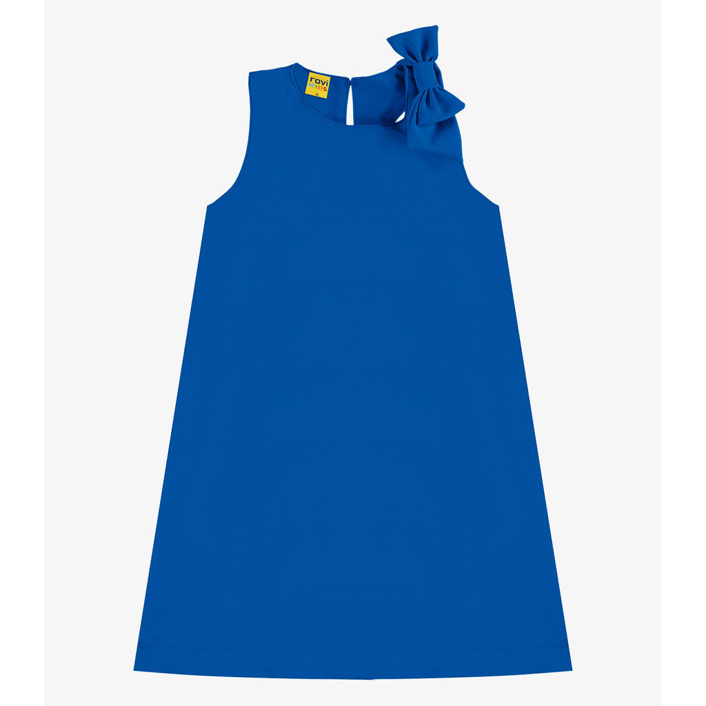 Vestido infantil em Crepe Light Rovi Kids Azul