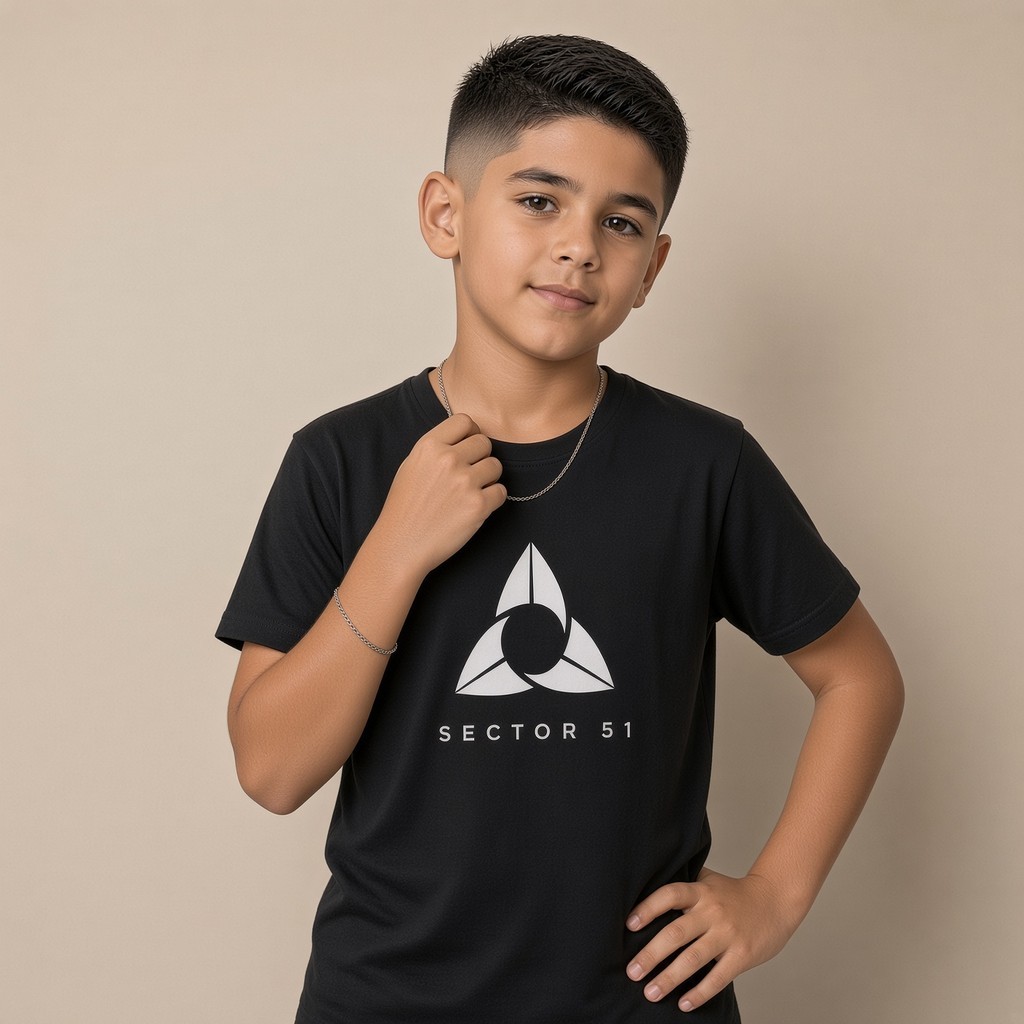 Camiseta Infantil e Jovem Estampada Sector 51 100% Algodão Premium Criança Personalizada Unissex Blusa Camisa Jovem