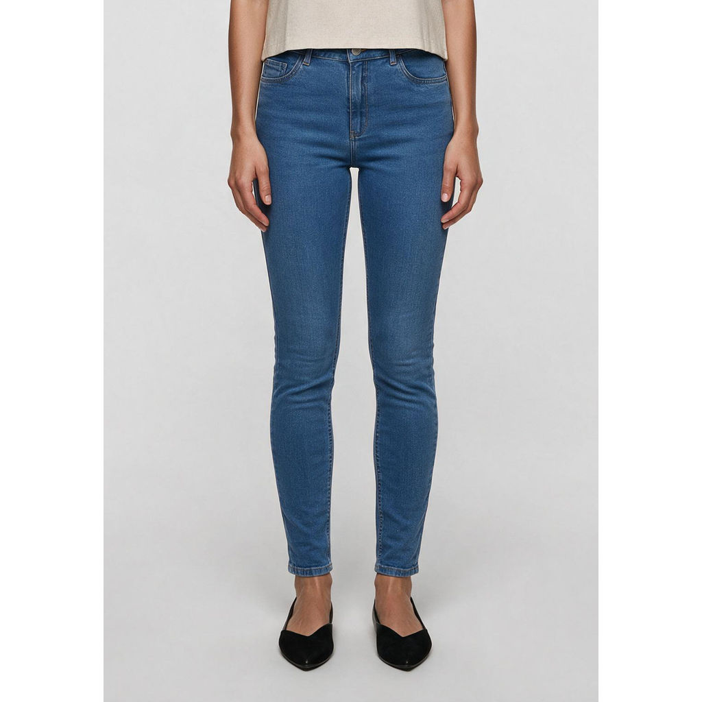 Calça Jeans Feminina Skinny Cintura Média — imagem 2 de 2