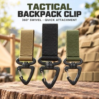 Fivela tática ao ar livre mochila fivela mosquetão náilon Webbing triângulo fivela anel em forma de D 360 graus girando 