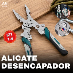 Alicate Multifuncional Decapador Crimpador Eletricista Descascador de Fios Aço Inoxidável