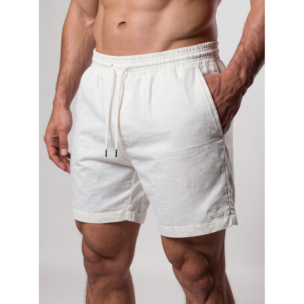 Kit 3 Bermudas Masculinas Linho Elastano Praiana Confortável Verão — Mimoê